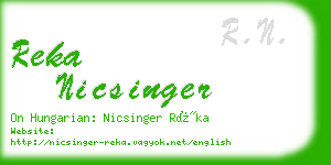 reka nicsinger business card